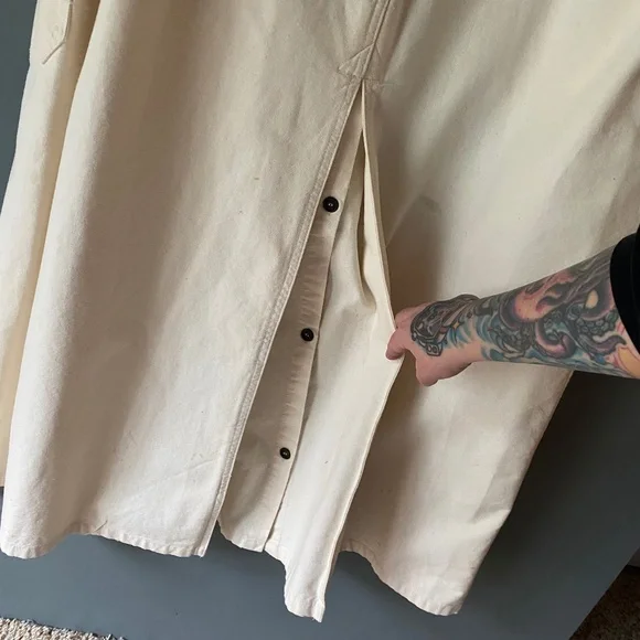 AUSTRALIAN OUTBACK COLLECTION vtg white womens M duster western cowboy 90s coat - Picture 12 of 15